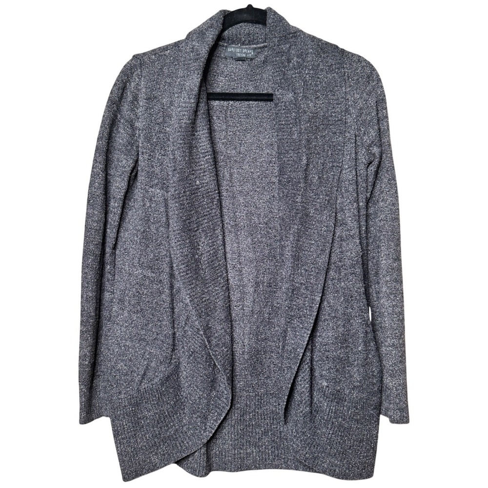 Barefoot Dreams Cozy Soft Chic Lite Cardigan Sweater Gray XS/S 452 Pocket Duster